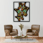 Butterfly With Frame 3D Wooden Wall Art 3 Layer