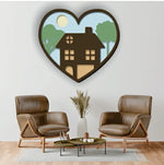 Heart Shape House 3D Wooden Wall Art 5 Layer