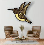 Hummingbird 3D Wooden Wall Art 4 Layer