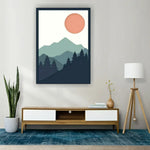 Mountain With Sun 3D Wooden Wall Art 7 Layer