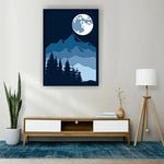 Pine Tree and Moon 3D Wooden Wall Art 8 Layer