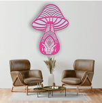 Pink Cute Mushroom 3D Wooden Wall Art 3 Layer