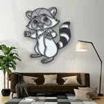 Raccoon 3D Wooden Wall Art 3 Layer