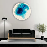 Round Blue Wave Ocean Depths 3D Wooden Wall Art 8 Layer