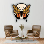 Round Butterfly 3D Wooden Wall Art 3 Layer