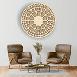 Round Decorative Panel 3D Wooden Wall Art 3 Layer