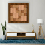 Square Mosaic 3D Wooden Wall Art 3 Layer