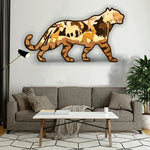 Tiger With Animal 3D Wooden Wall Art 9 Layer