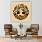 Tree Of Life Brown Square 3D Wooden Wall Art 6 Layer