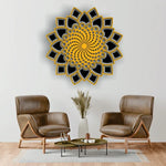 Yellow Flower Mandala 3D Wooden Wall Art 6 Layer