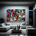 Abstract Cats Canvas Wall Art