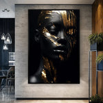 African Woman in Gold Canvas Wall Art