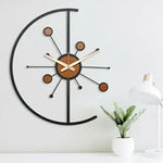 Atomic Metal & Wood Wall Clock