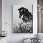 Black And White Horse Wall Frame