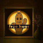 Cactus Hugs Shadow Light Box