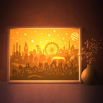 City Town Silhouette Shadow Light Box