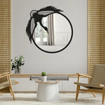 Crane Bird Metal Wall Mirror