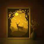 Forest Moon Deer Shadow Light Box