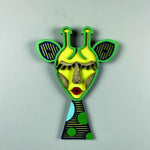 Giraffe 3D Yellow Wooden Wall Mask