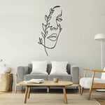 Girl Face Line Metal Wall Decor