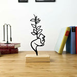 Girl Side Face Metal Table Decor