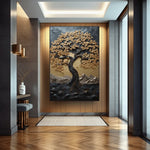 Gold Tree Abstract Canvas Wall Art