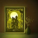 Halloween Haunted House Shadow Light Box