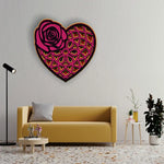 Heart 3D Mandala Wooden Wall Art 6 Layer