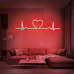 Heart Beat With Love Neon Sign Board