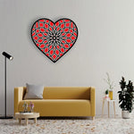 Heart Red 3D Mandala Wooden Wall Art 4 Layer