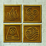 Last Airbender Elements Wooden Wall Décor Set of 4