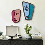 Living Room Wooden Wall Mask Blue