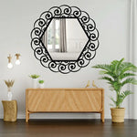 Mandala Hexagon Metal Wall Mirror