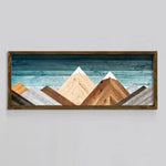 Mountains Geometric Wooden Wall Hanging Art (Multicolor)