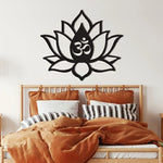 Om Lotus Flower Wooden Wall Hanging