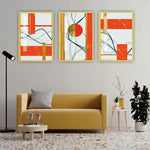 Orange Modern Wall Frame Set of 3