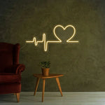 Pulse and Heart Neon Sign Board