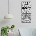 Rectangle Flower Design Metal Wall Clock