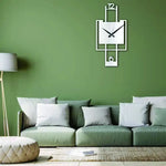 Rectangle Metal Wall Clock with Numbers