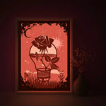 Rose Galaxy Flower Shadow Light Box