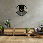 Round Geometric Metal Wall Clock