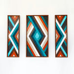 Set of 3 Geometric Wooden Wall Hanging Art