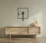 Square 9 Line Metal Wall Clock