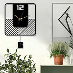 Square Dark Metal Wall Clock