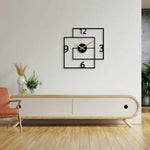 Square Double Metal Wall Clock