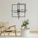 Square Line Art Metal Wall Clock