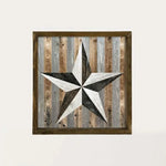 Star Geometric Wooden Wall Art (Black & White)