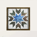 Star Geometric Wooden Wall Art (Blue)