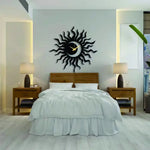 Sun Metal Wall Clock Design 4