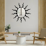 Sun Shaped Oval Metal Wall Mirror 6